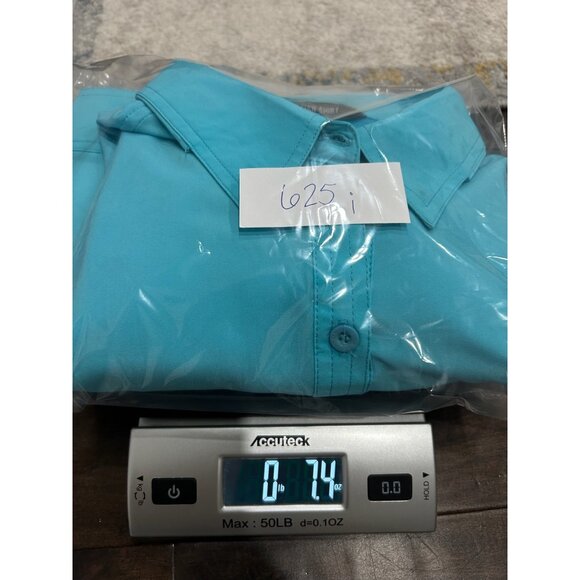 Blacktip Sailfish Vented Shirt Blue Sz Large Button Up Roll Tab Sleeve Outdoor - Picture 11 of 11